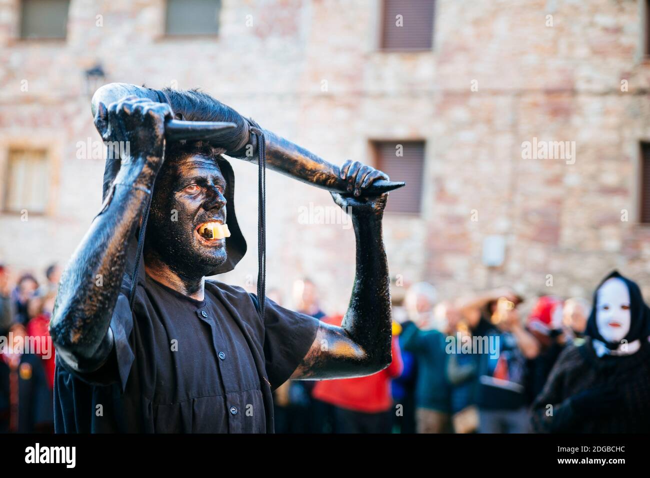 Devils de Luzon. Carnaval de Luzon. Deux personnages sont les protagonistes du Carnaval de Luzon, des Devils et des figures masquées - Diablos y mascaritas. Luzón, G. Banque D'Images