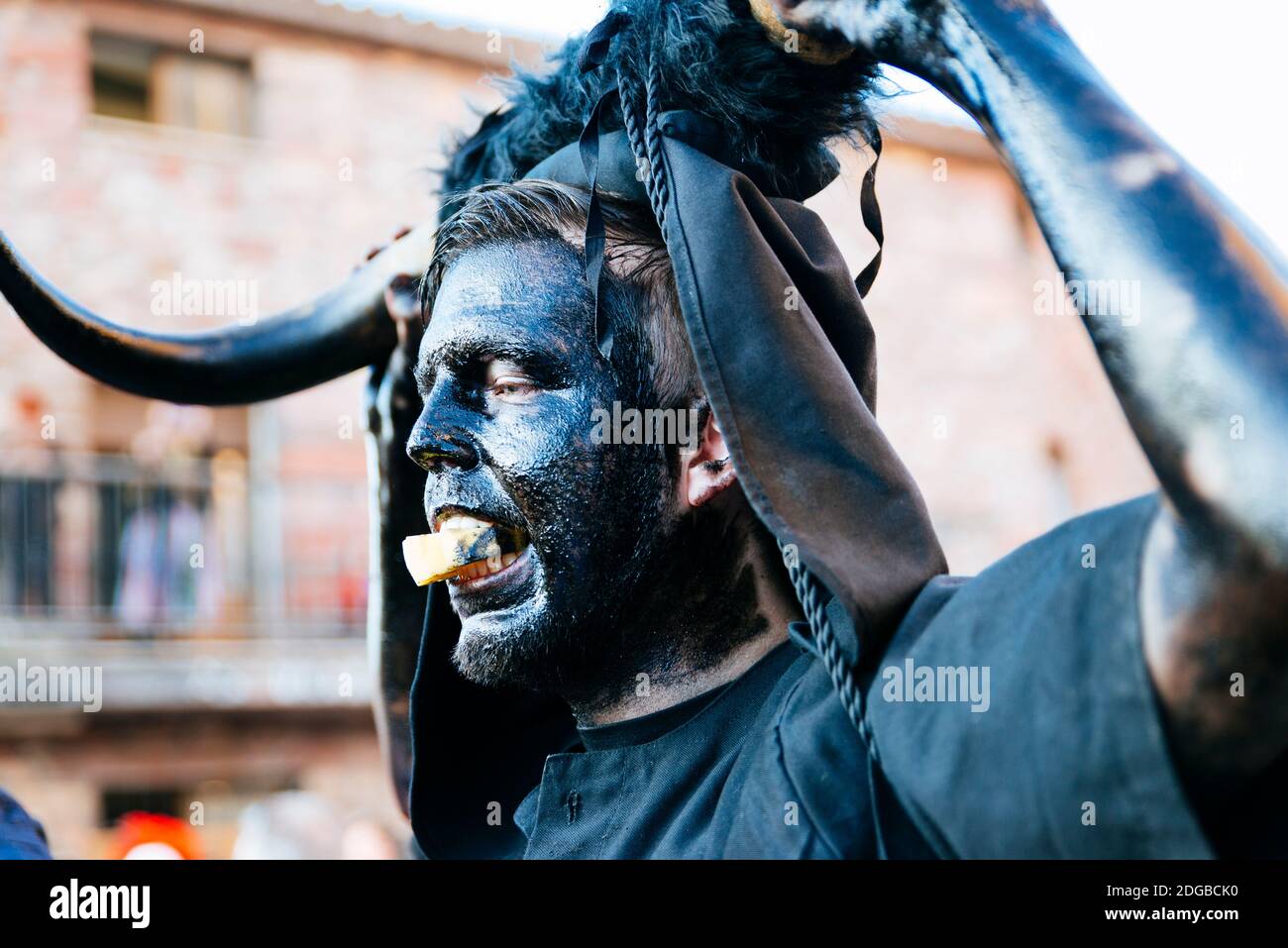 Devils de Luzon. Carnaval de Luzon. Deux personnages sont les protagonistes du Carnaval de Luzon, des Devils et des figures masquées - Diablos y mascaritas. Luzón, G. Banque D'Images