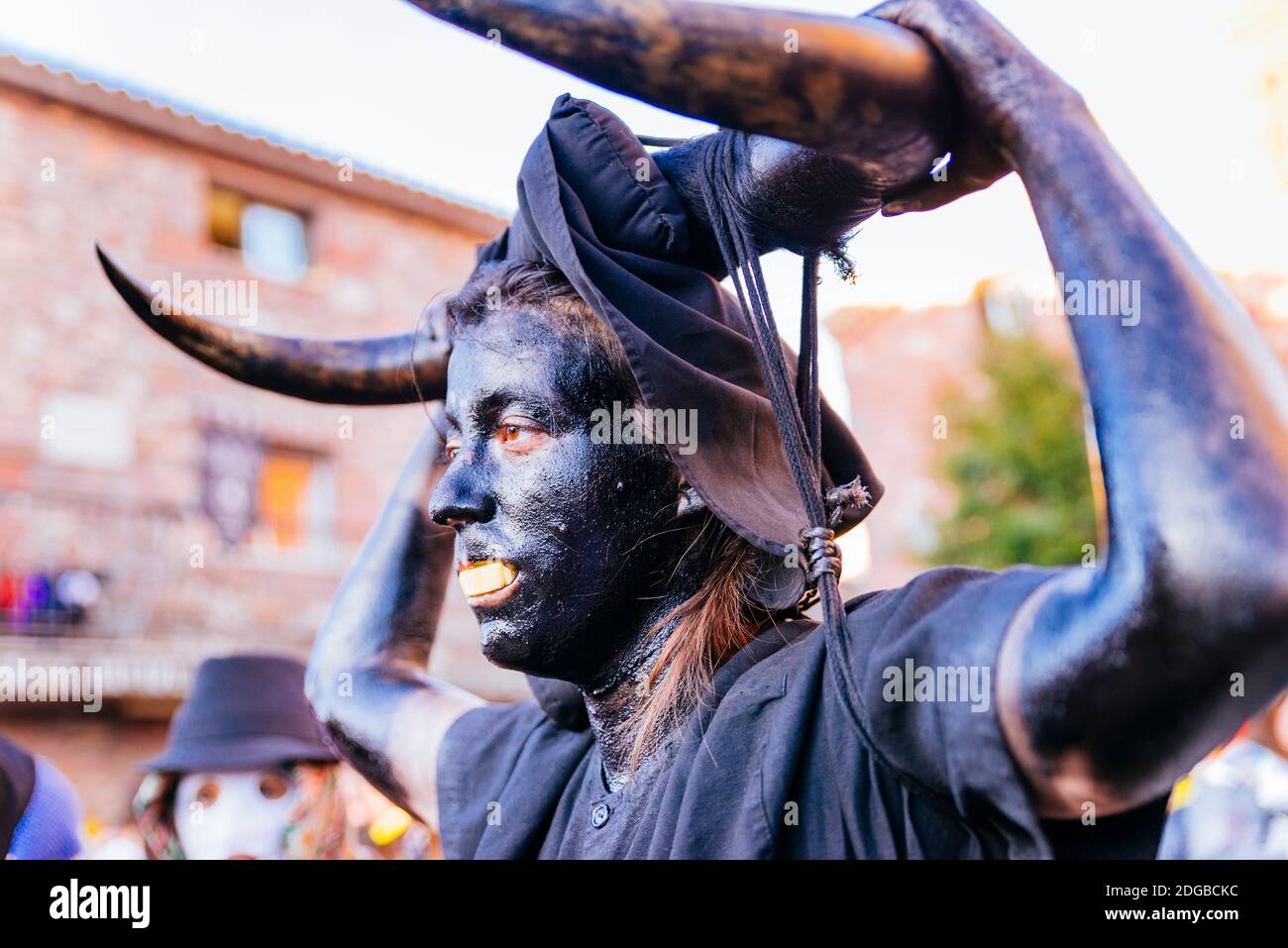 Devils de Luzon. Carnaval de Luzon. Deux personnages sont les protagonistes du Carnaval de Luzon, des Devils et des figures masquées - Diablos y mascaritas. Luzón, G. Banque D'Images