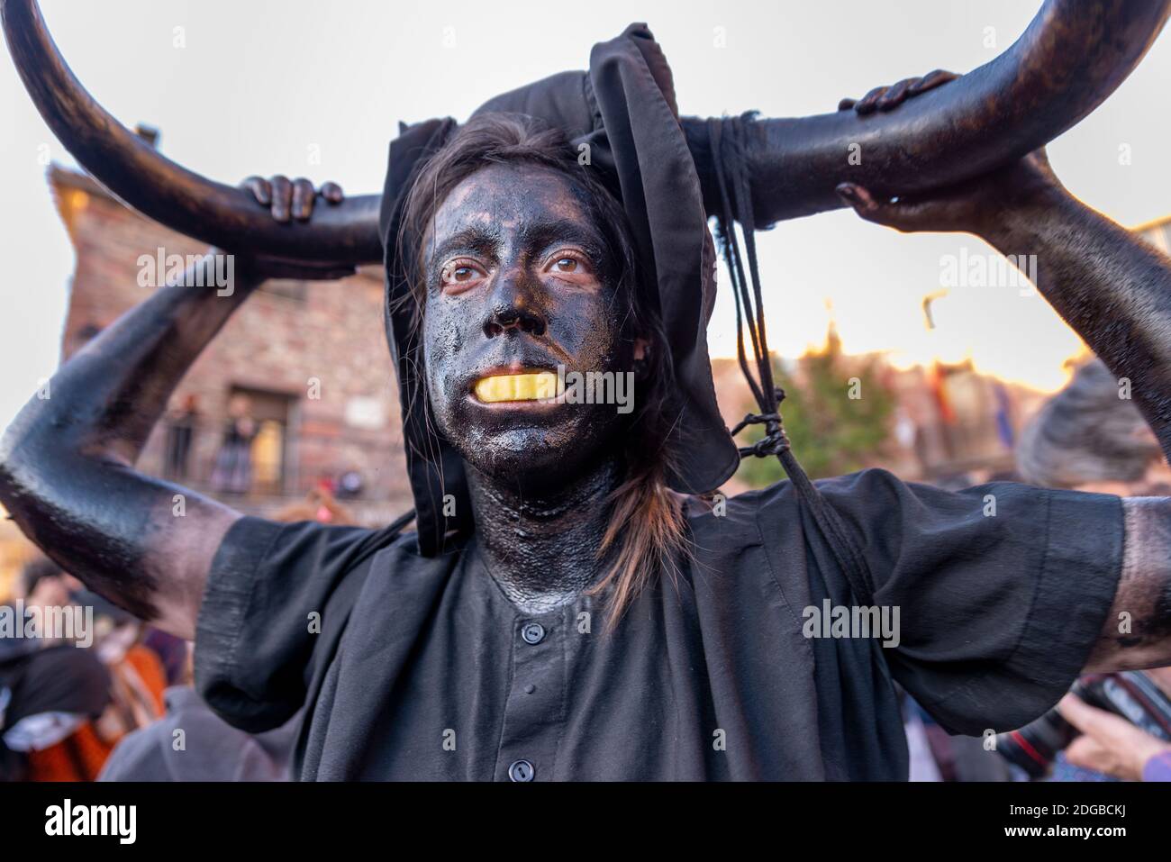 Devils de Luzon. Carnaval de Luzon. Deux personnages sont les protagonistes du Carnaval de Luzon, des Devils et des figures masquées - Diablos y mascaritas. Luzón, G. Banque D'Images