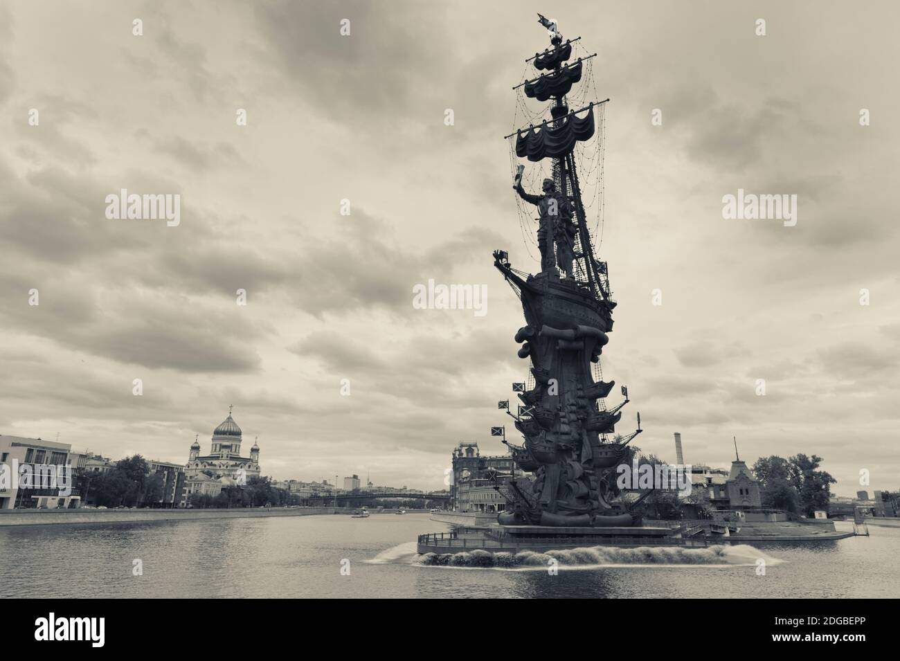 Pierre le Grand Monument de la Moscva, Zamoskvorechye-Area, Moscou, Russie Banque D'Images