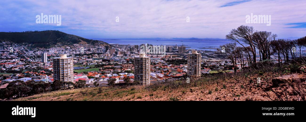 Vue à angle élevé d'une ville, DISA Park, Vredehoek, Cape Town, Western Cape province, Afrique du Sud Banque D'Images