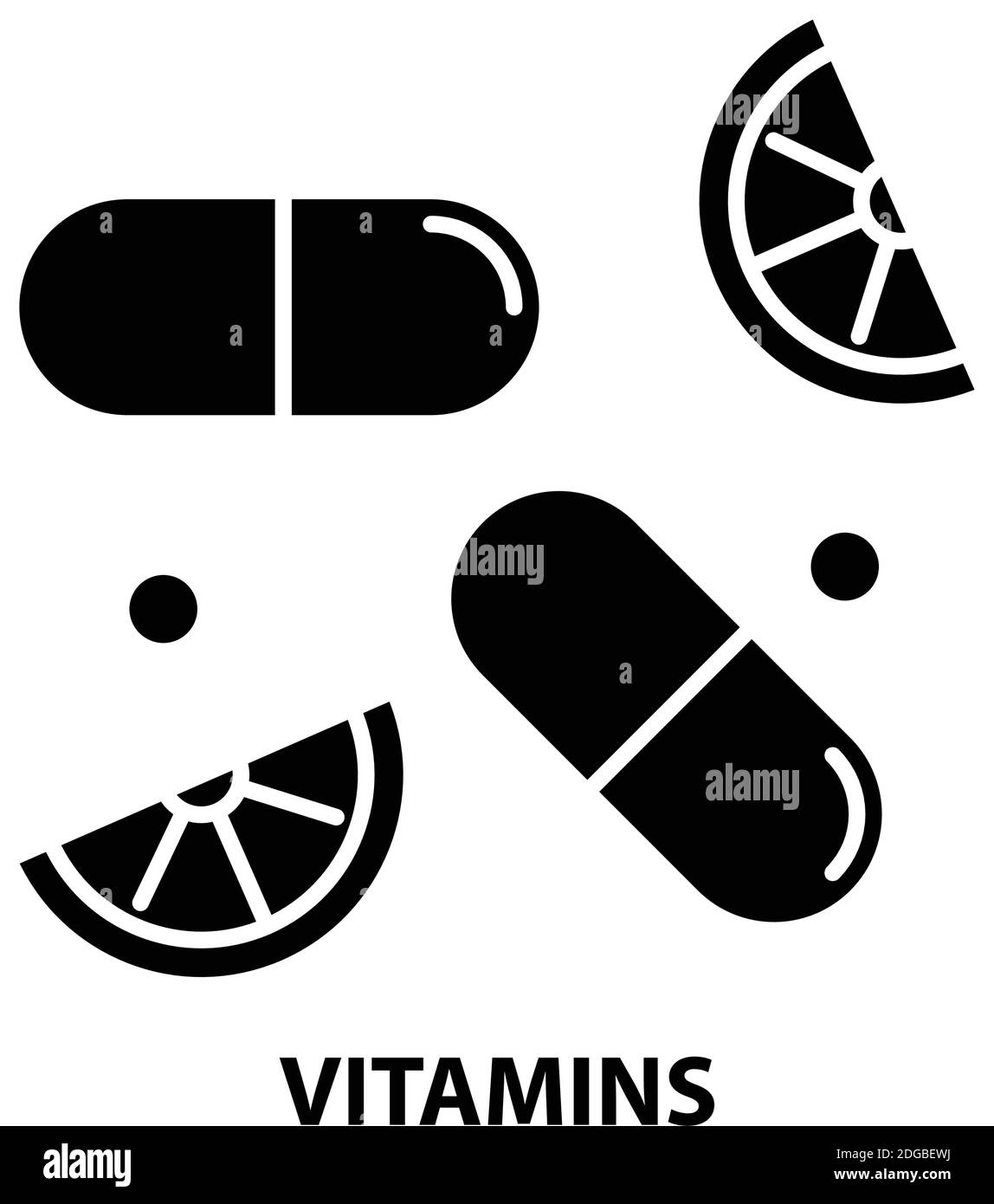 icône de symbole de vitamines, signe vectoriel noir avec traits modifiables, illustration de concept Illustration de Vecteur