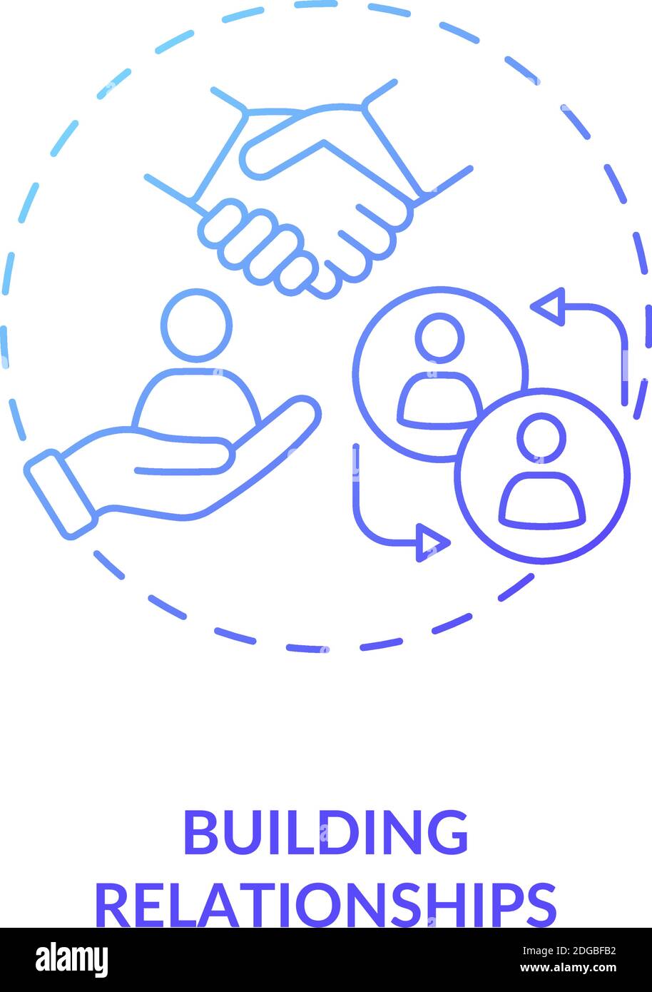 Icône de concept de dégradé bleu des relations de bâtiment Illustration de Vecteur