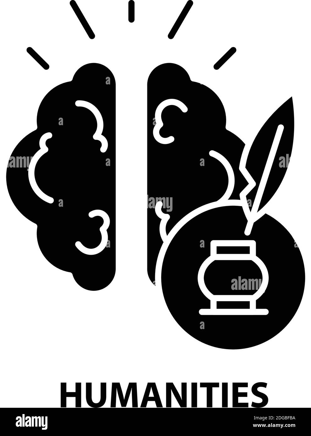 icône humanités, signe vectoriel noir avec traits modifiables, illustration de concept Illustration de Vecteur