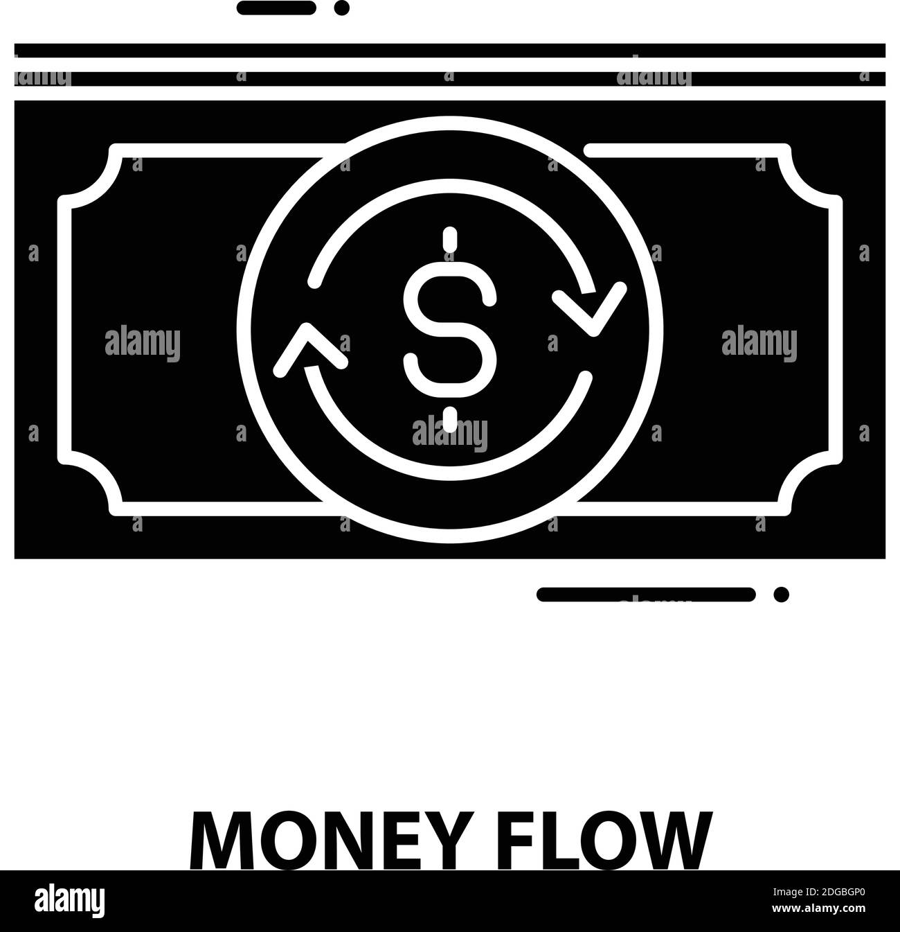 icône de signe de flux d'argent, signe vectoriel noir avec traits modifiables, illustration de concept Illustration de Vecteur