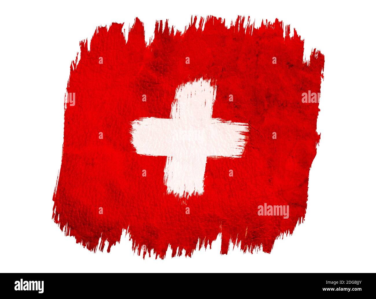 Drapeau suisse vintage. Drapeau suisse de style grunge. Drapeau de la Suisse Banque D'Images
