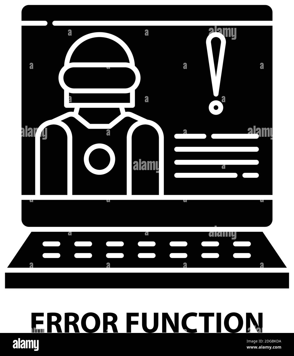 icône de fonction d'erreur, signe vectoriel noir avec traits modifiables, illustration de concept Illustration de Vecteur