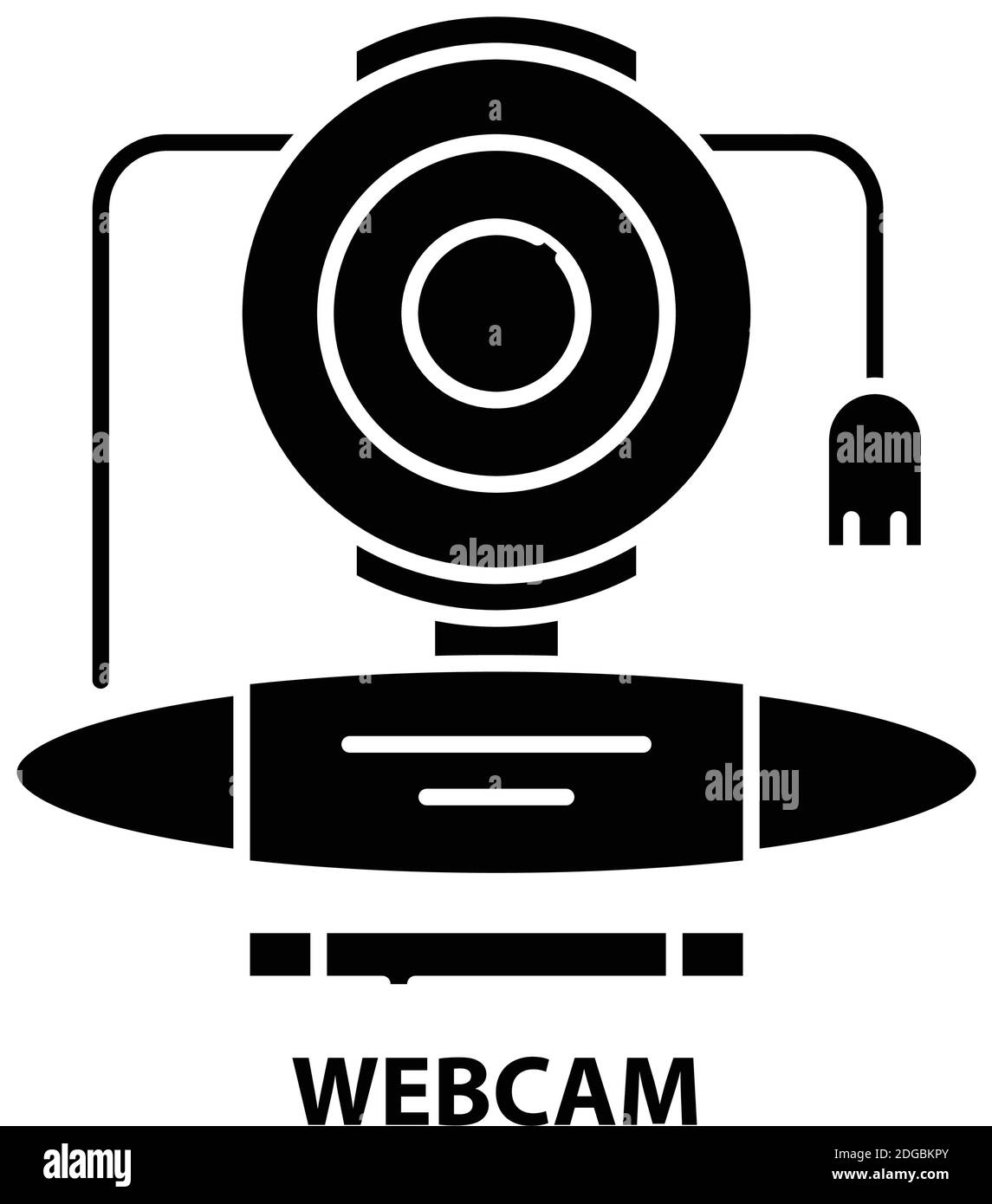 icône de webcam, signe vectoriel noir avec traits modifiables, illustration de concept Illustration de Vecteur