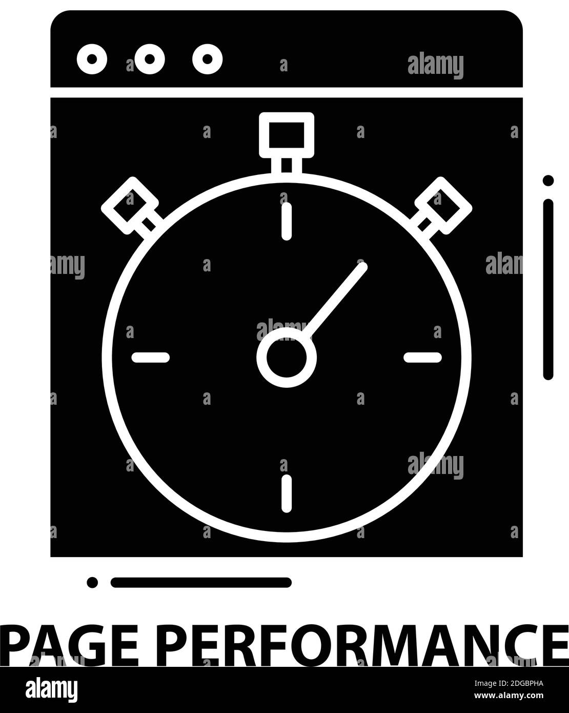 icône de performance de page, signe vectoriel noir avec traits modifiables, illustration de concept Illustration de Vecteur