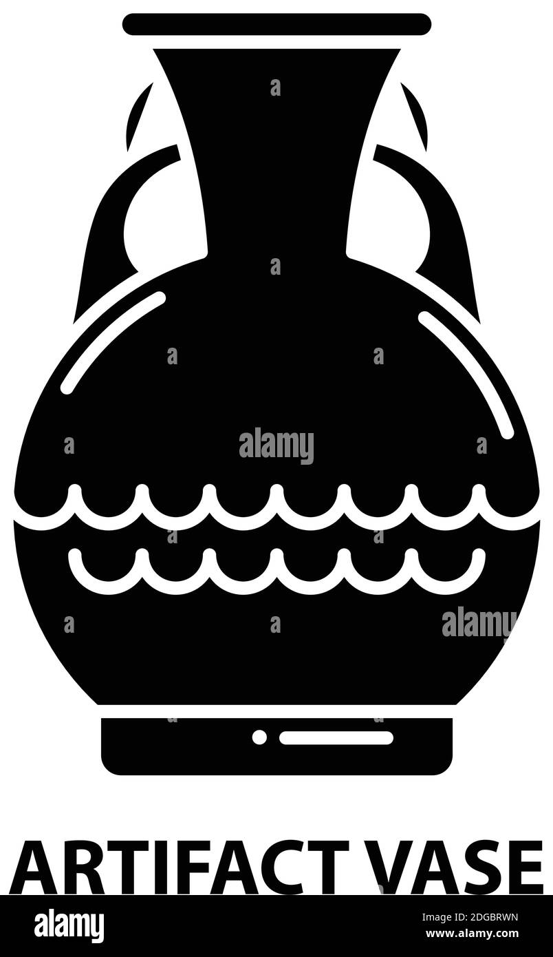 icône de vase d'artefact, signe vectoriel noir avec traits modifiables, illustration de concept Illustration de Vecteur