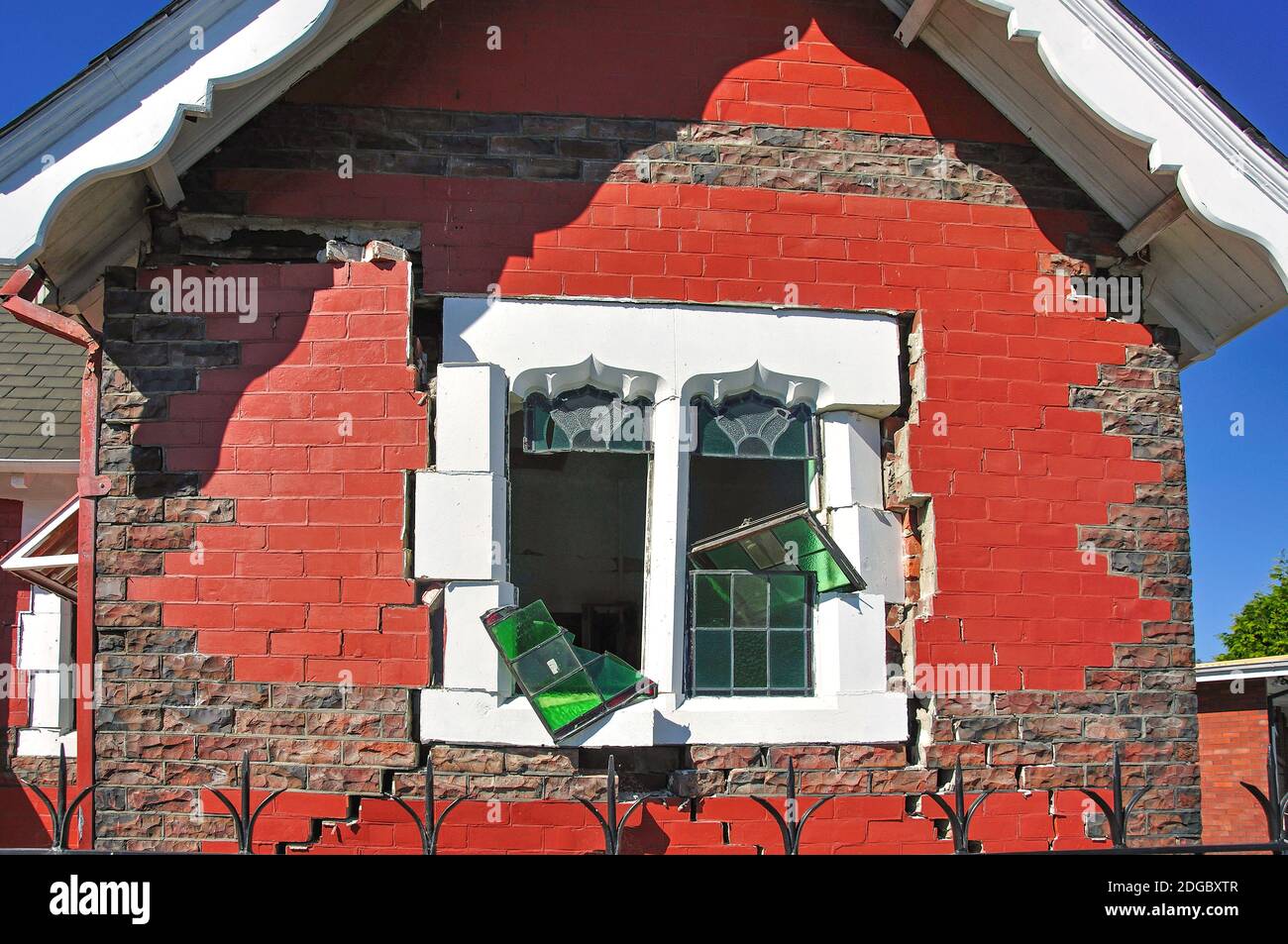 Des édifices endommagés du 22 février 2011 séisme, Central Business District, Christchurch, Canterbury, île du Sud, Nouvelle-Zélande Banque D'Images