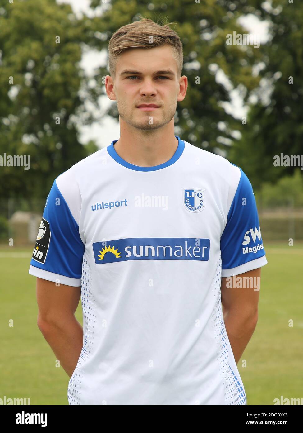 Gardien de but allemand de football Morten Behrens 1er FC Magdeburg DFB 3e saison de la ligue 2019-20 Banque D'Images