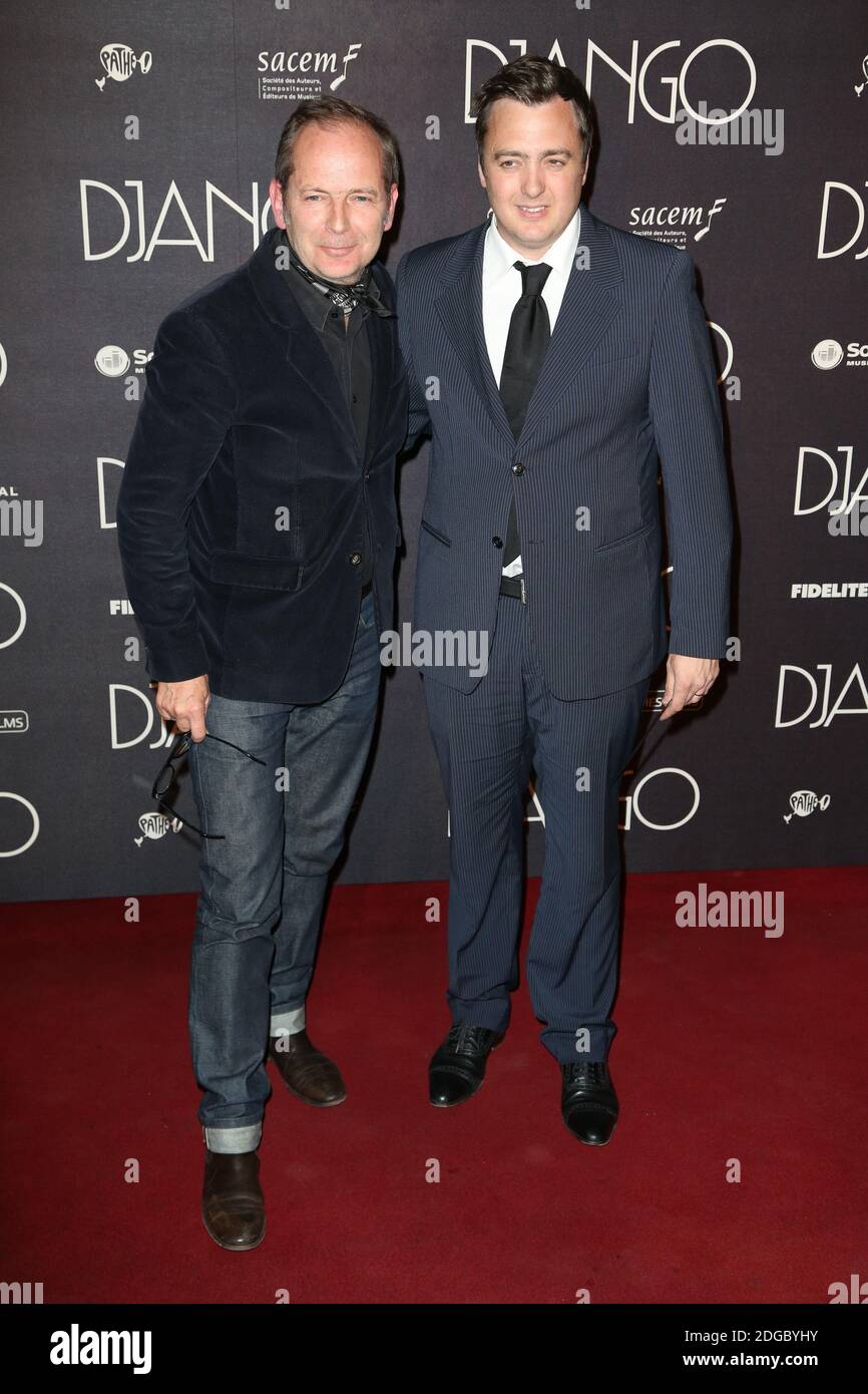 Etienne Comar et David Reinhardt lors de la première de 'Django' au cinéma le Grand Rex, a Paris, France, le 03 avril 2017. Photo de Jerome Domine/ABACAPRESS.COM Banque D'Images