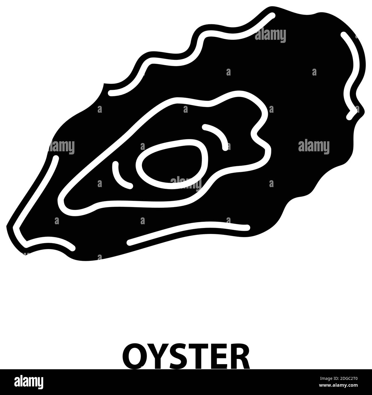 icône oyster, signe vectoriel noir avec traits modifiables, illustration de concept Illustration de Vecteur