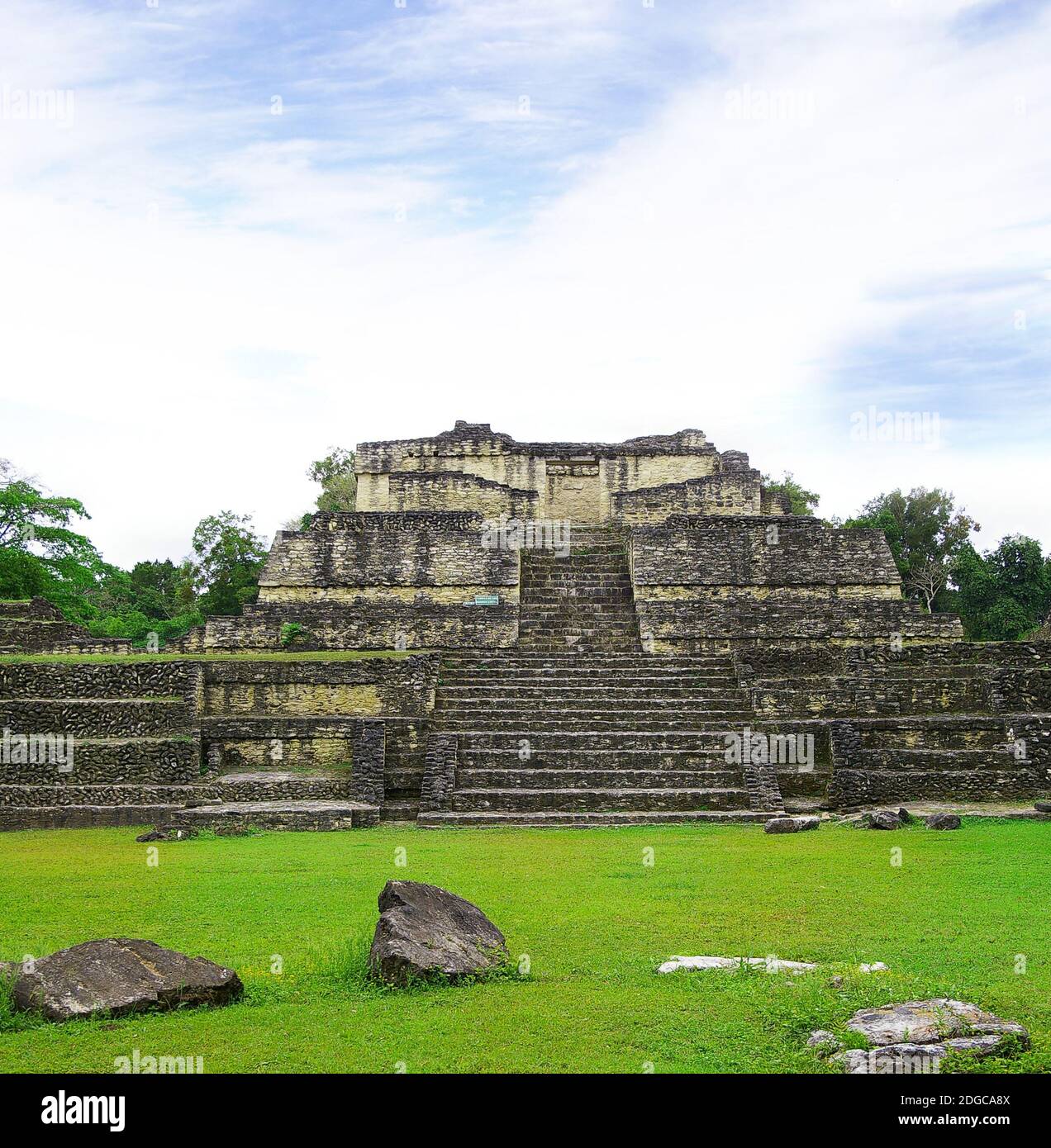 Ruines mayas à Caracol Belize Banque D'Images