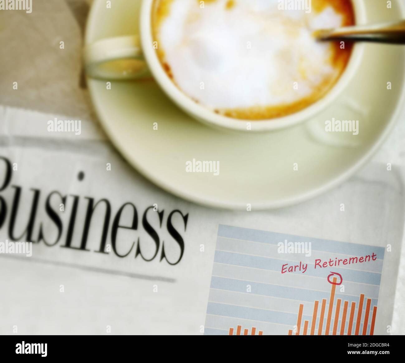 Tableau des stocks de retraite anticipée et café Banque D'Images
