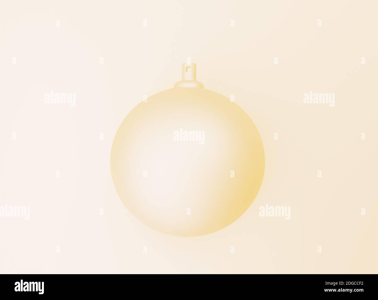 Boule de noël jaune minimaliste, illustration 3d Banque D'Images
