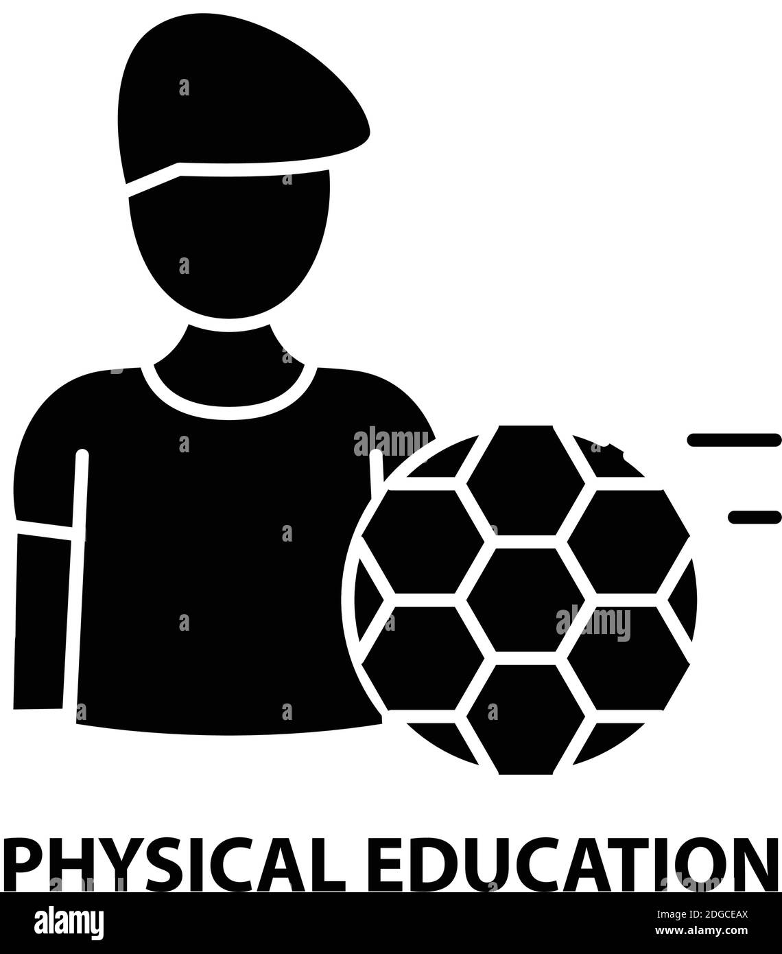 icône éducation physique, signe vectoriel noir avec traits modifiables, illustration de concept Illustration de Vecteur