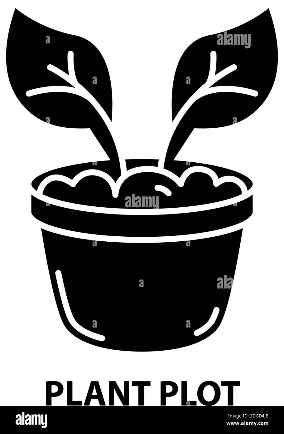 icône de tracé de plante, signe vectoriel noir avec traits modifiables, illustration de concept Illustration de Vecteur