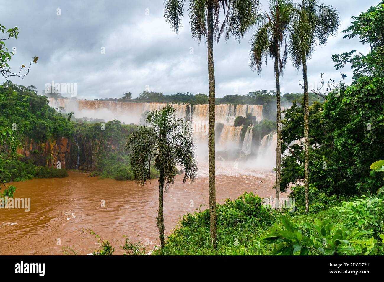 Vue sur les chutes d'Iguazu à la frontière de l'Argentine et Brésil Banque D'Images