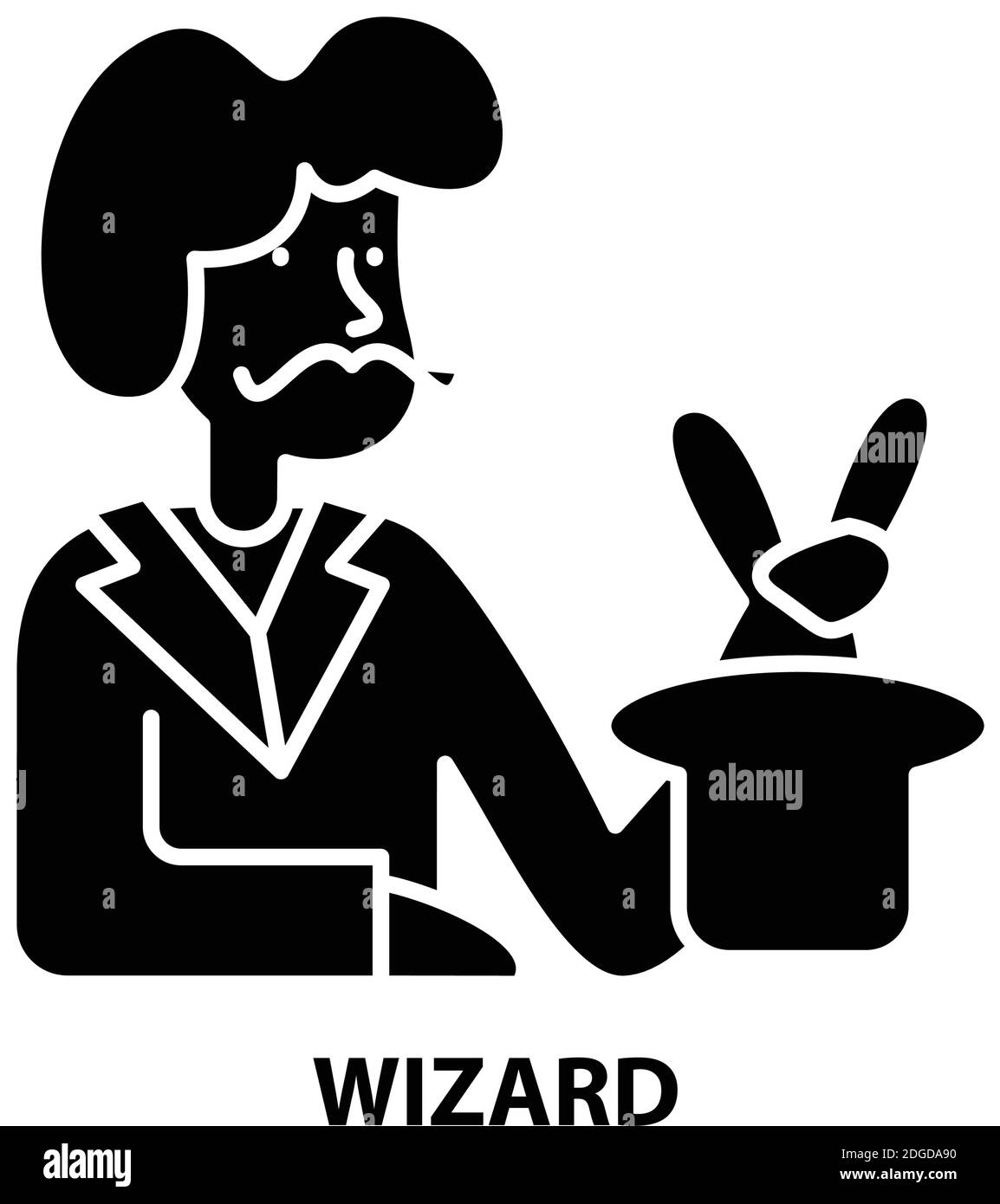 icône de l'assistant, signe vectoriel noir avec traits modifiables, illustration du concept Illustration de Vecteur