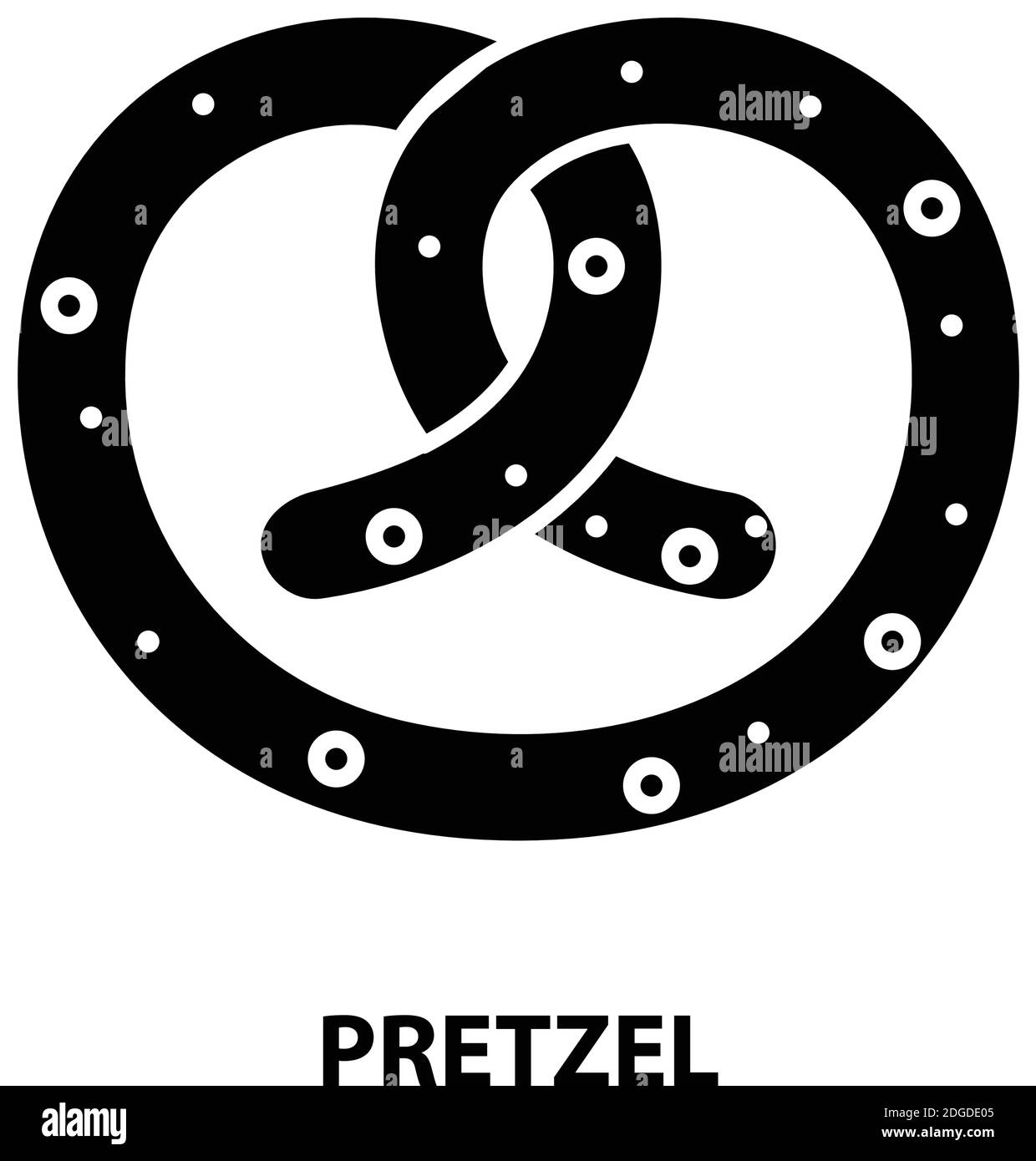 icône bretzel, signe vectoriel noir avec traits modifiables, illustration de concept Illustration de Vecteur