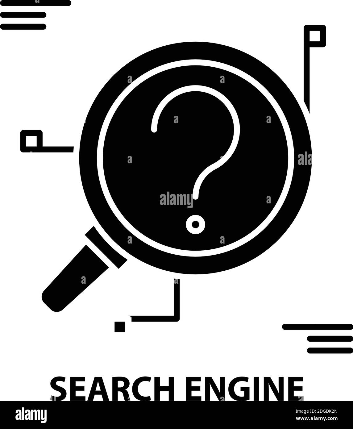 icône du moteur de recherche, signe vectoriel noir avec traits modifiables, illustration du concept Illustration de Vecteur