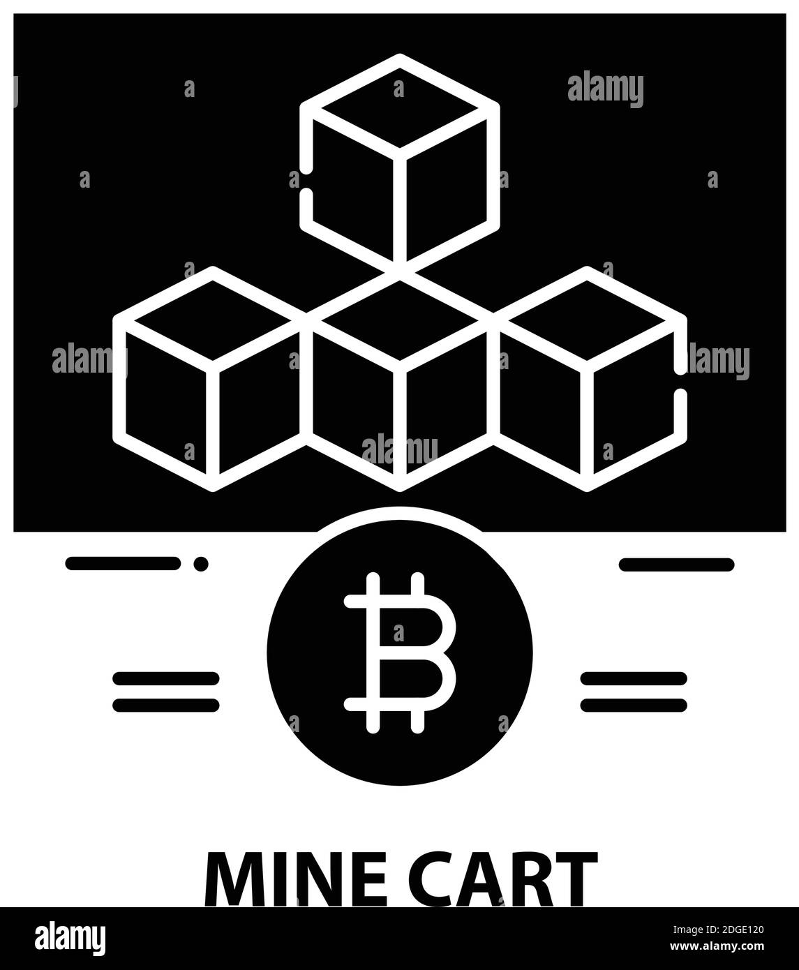 icône de chariot de mine, signe vectoriel noir avec traits modifiables, illustration du concept Illustration de Vecteur