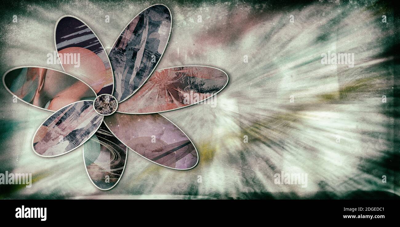 Image abstraite d'une fleur sur fond clair Banque D'Images