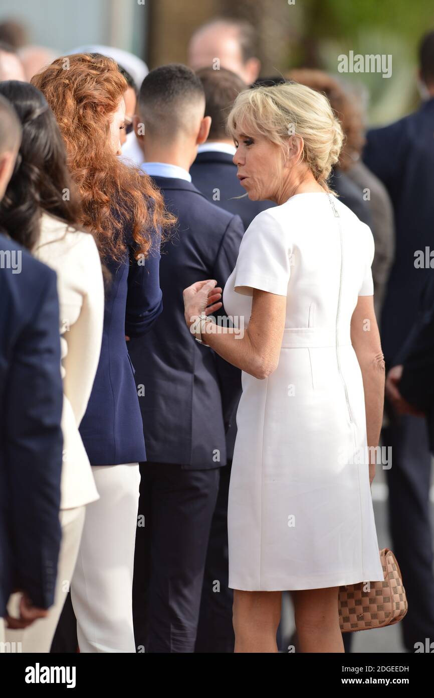 Brigitte Macron arrive à l'aéroport de Rabat le 14 juin 2017. Photo de Lionel Hahn/ABACAPRESS.COM Banque D'Images