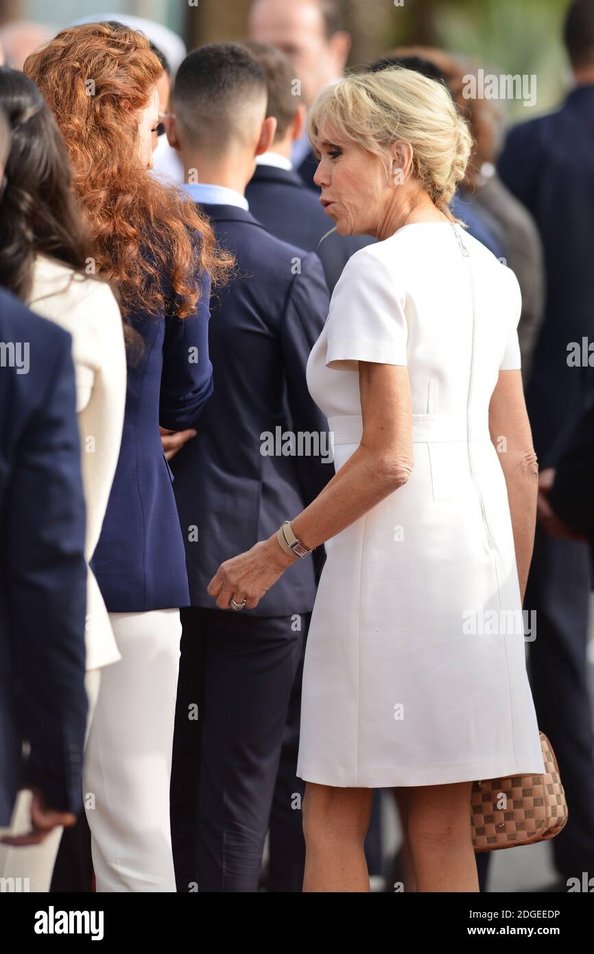 Brigitte Macron arrive à l'aéroport de Rabat le 14 juin 2017. Photo de Lionel Hahn/ABACAPRESS.COM Banque D'Images