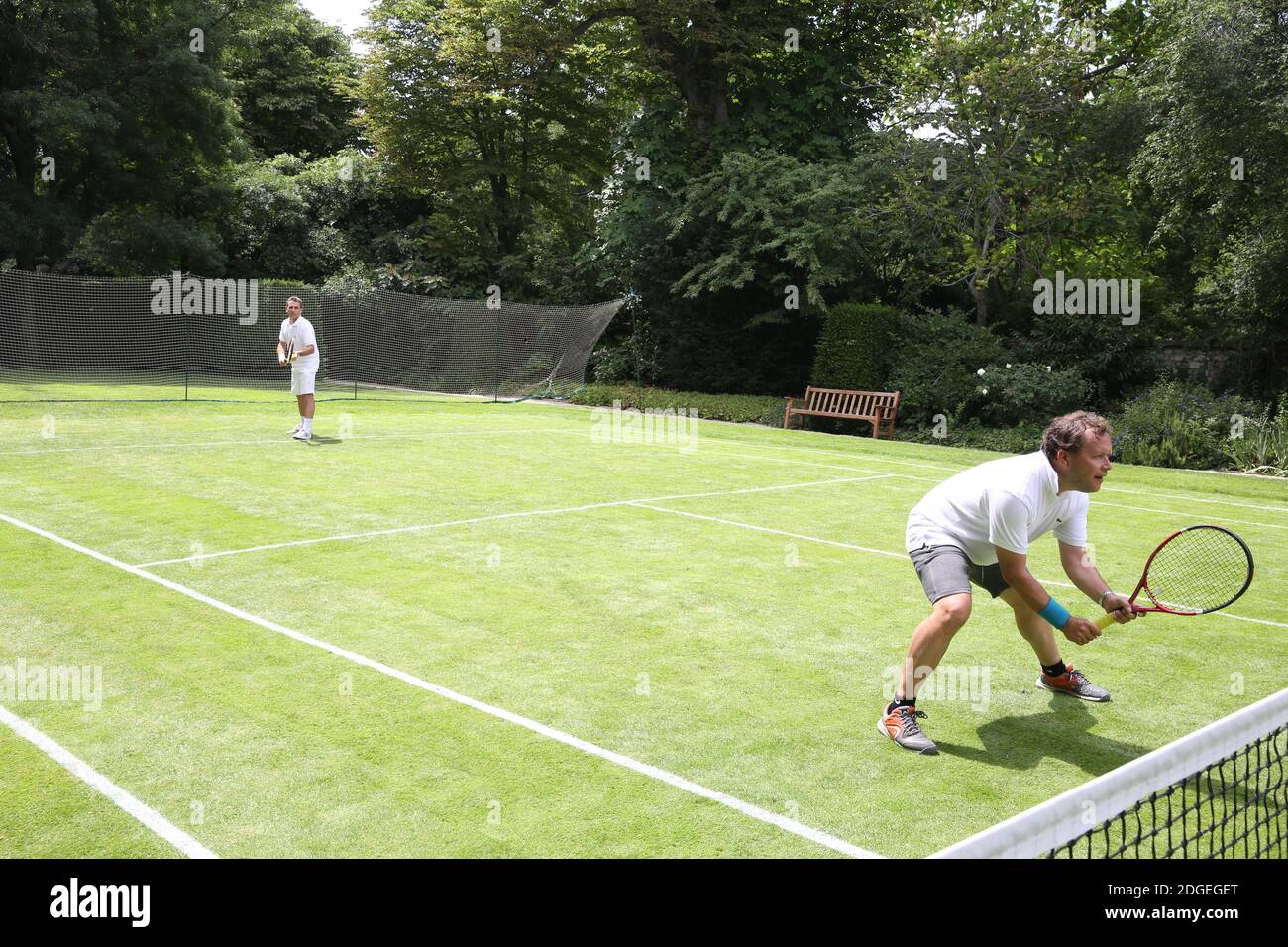 Exclusive - Frederic Verdier lors du tournoi de tennis des 'personnalités  engageess', sur l'unique court en Gazon parisien, organisé par l'Ambassade  de Grande-Bretagne et le club Sport et Democratie, a l'Ambassade de