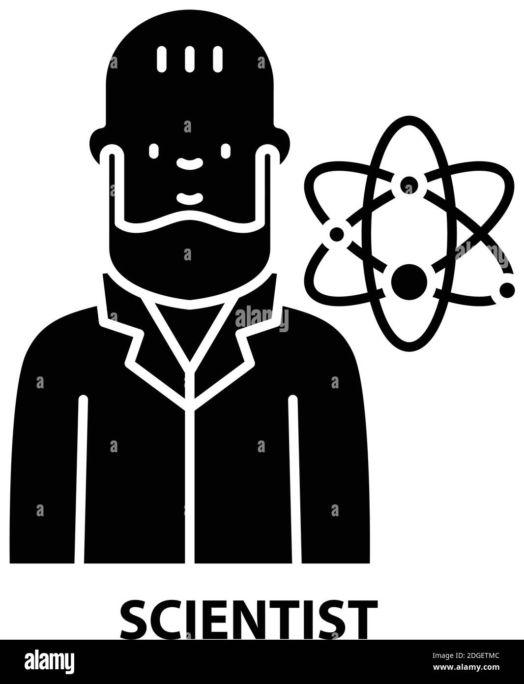 icône de symbole scientifique, signe vectoriel noir avec traits modifiables, illustration de concept Illustration de Vecteur