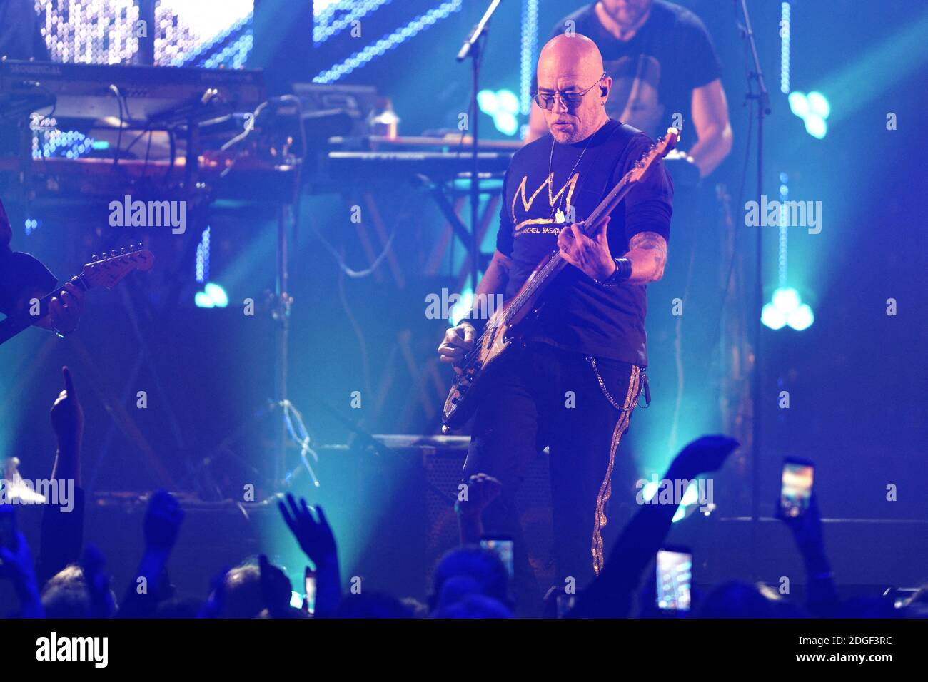 Le chanteur français Pascal Obispo joue en direct sur scène à 'le Tigre' avec son 'Pascal Obispo Tour', le 22 mars 2019 à Margny-les-Compiegne, près de Compiegne, en France. Photo par Edouard Bernaux/Abacapress.com Banque D'Images