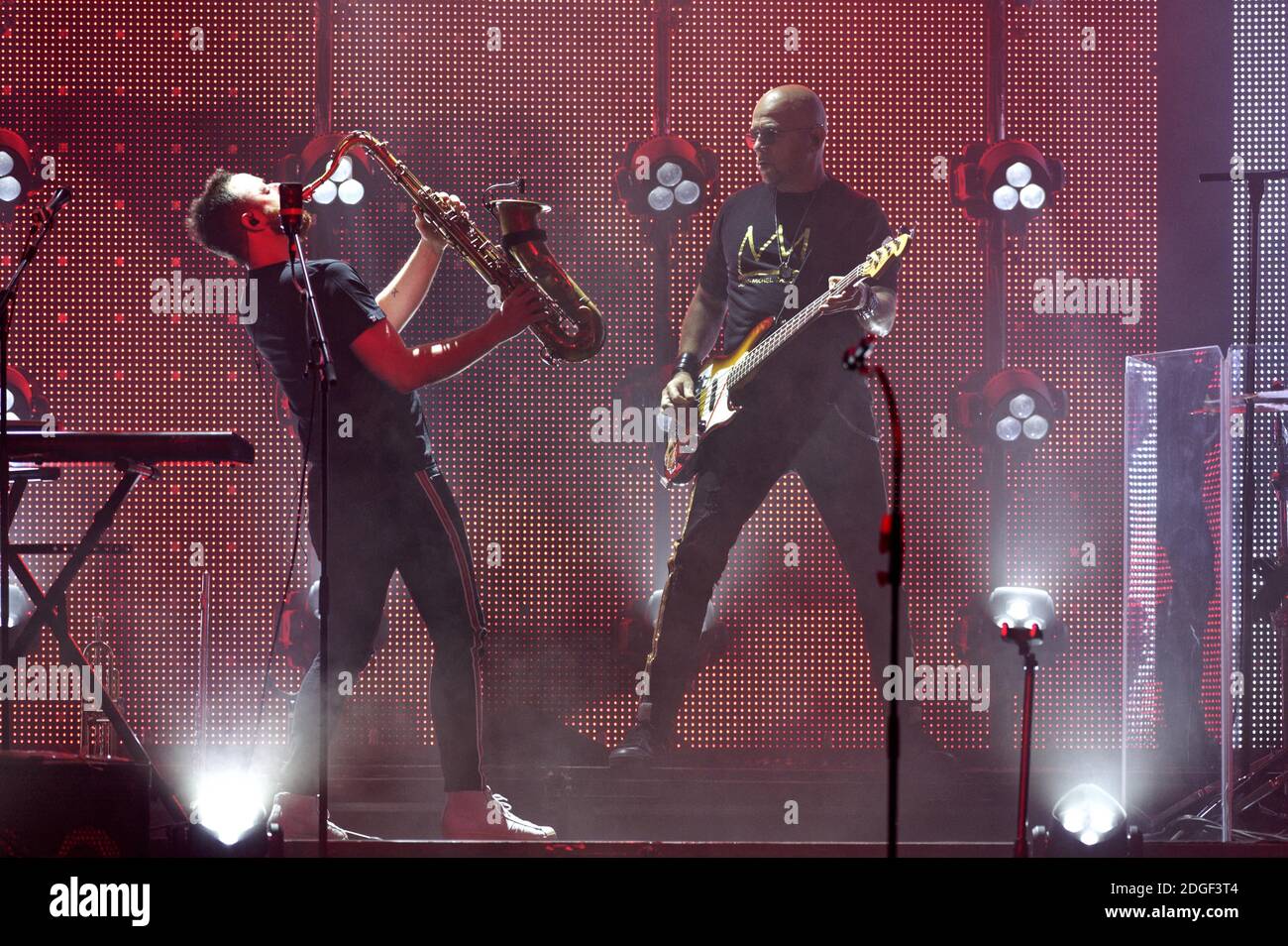 Le chanteur français Pascal Obispo joue en direct sur scène à 'le Tigre' avec son 'Pascal Obispo Tour', le 22 mars 2019 à Margny-les-Compiegne, près de Compiegne, en France. Photo par Edouard Bernaux/Abacapress.com Banque D'Images