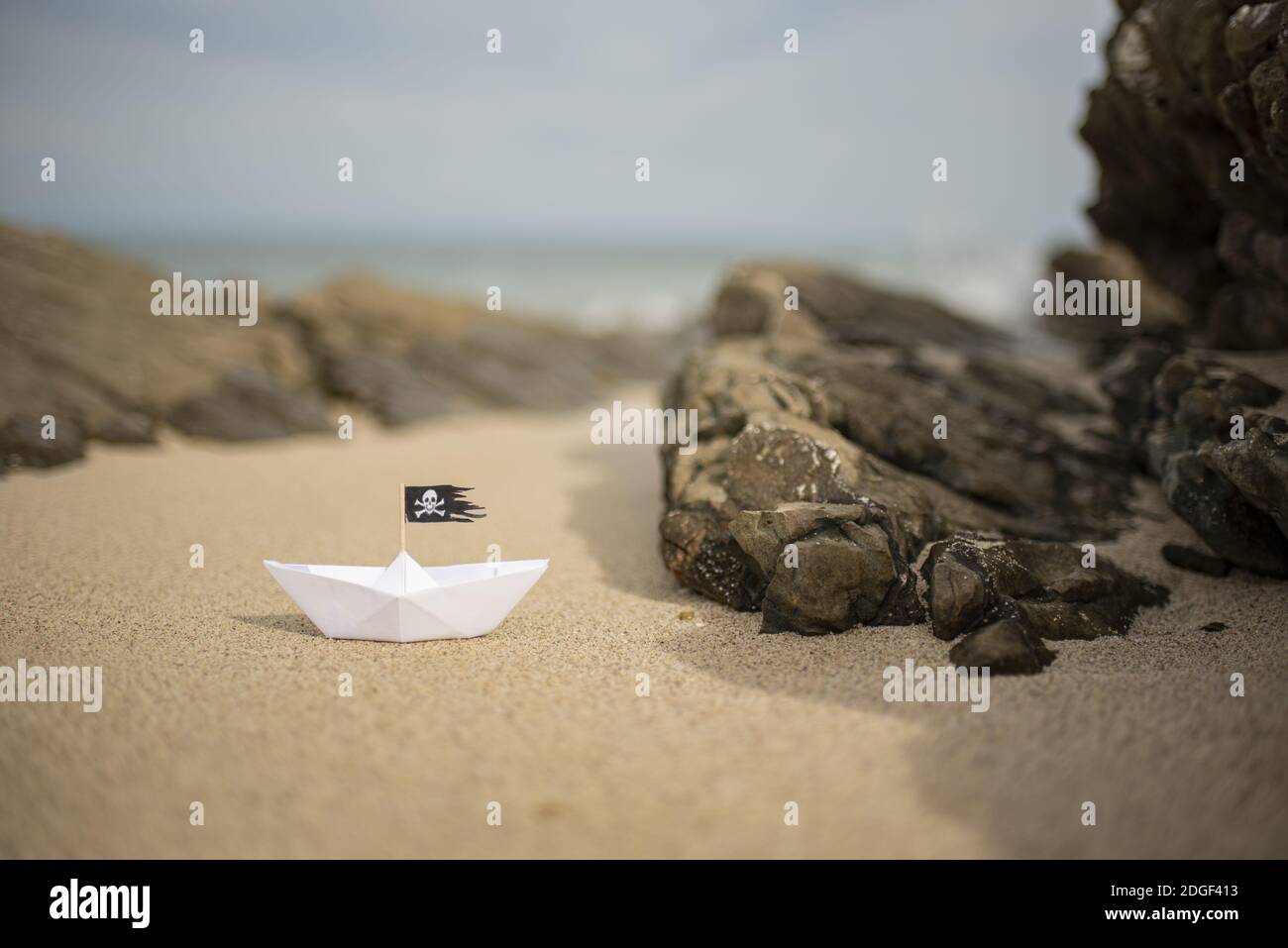 Pirates Paper Boat Banque D'Images