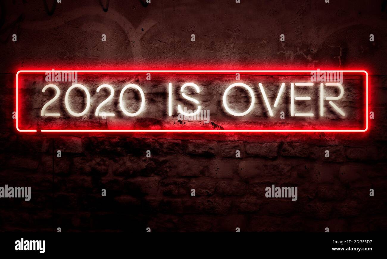 2020 est un art conceptuel de signe de néon Banque D'Images