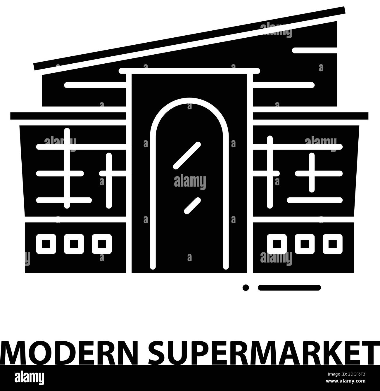 icône de supermarché moderne, signe vectoriel noir avec traits modifiables, illustration de concept Illustration de Vecteur