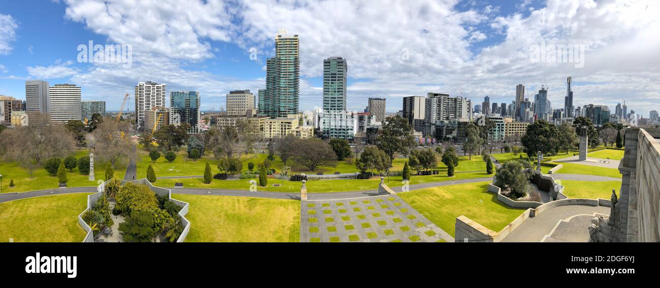 Vue panoramique aérienne de Melbourne, Victoria, Australie Banque D'Images