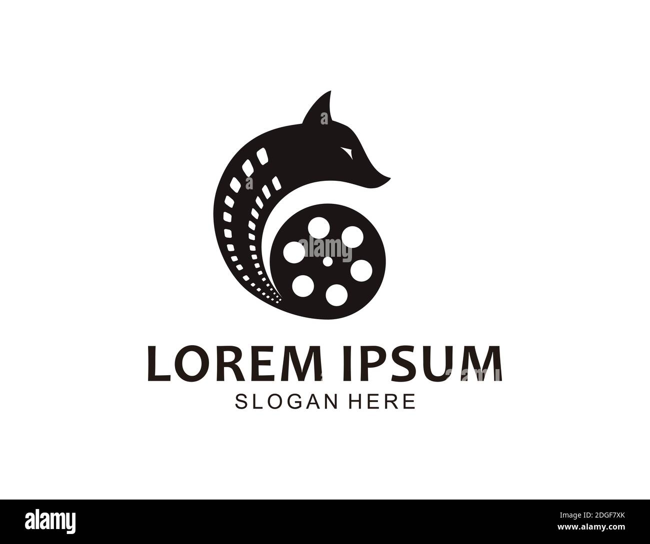 Design exclusif et créatif du logo Fox Cinema Illustration de Vecteur