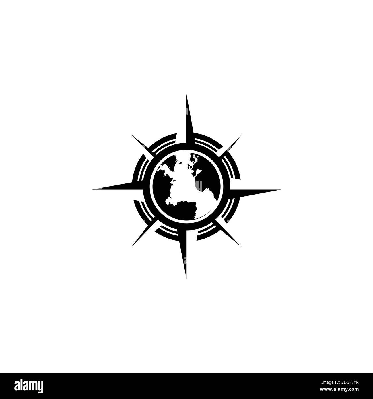Globe compas monde Nord est ouest sud logo image vectorielle Illustration de Vecteur