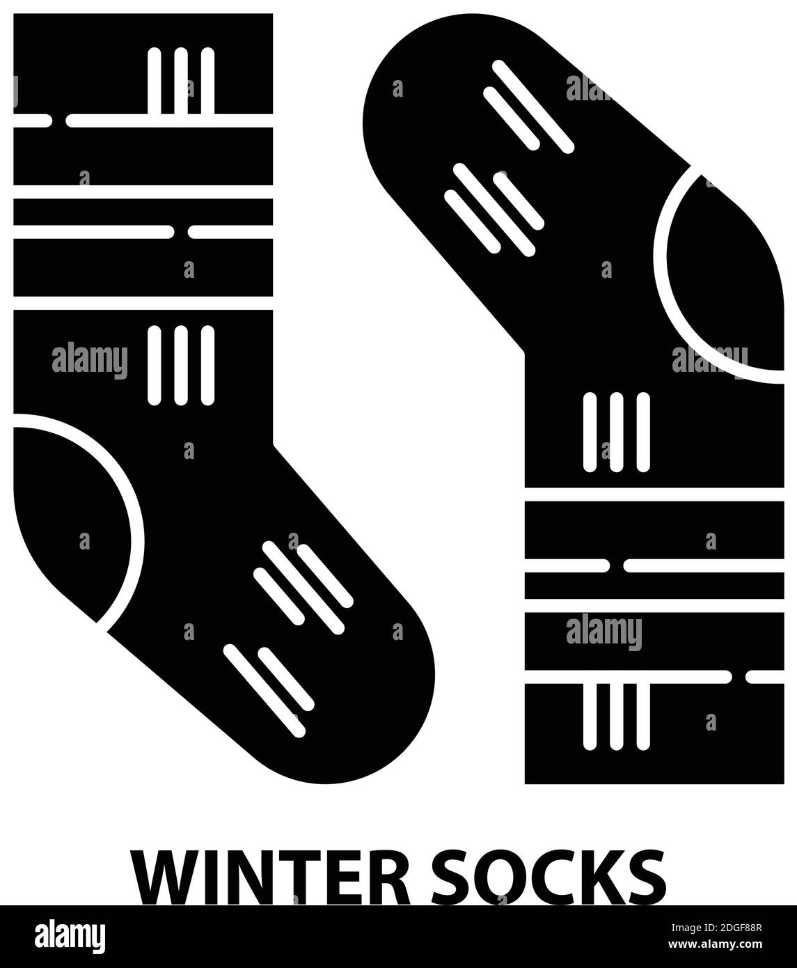 icône chaussettes d'hiver, signe vectoriel noir avec traits modifiables, illustration de concept Illustration de Vecteur