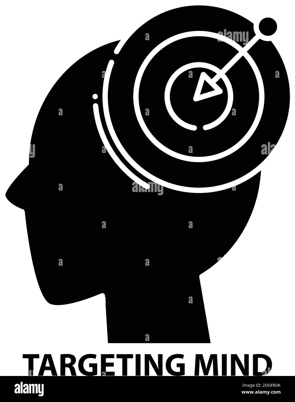 icône d'esprit de ciblage, signe vectoriel noir avec traits modifiables, illustration de concept Illustration de Vecteur