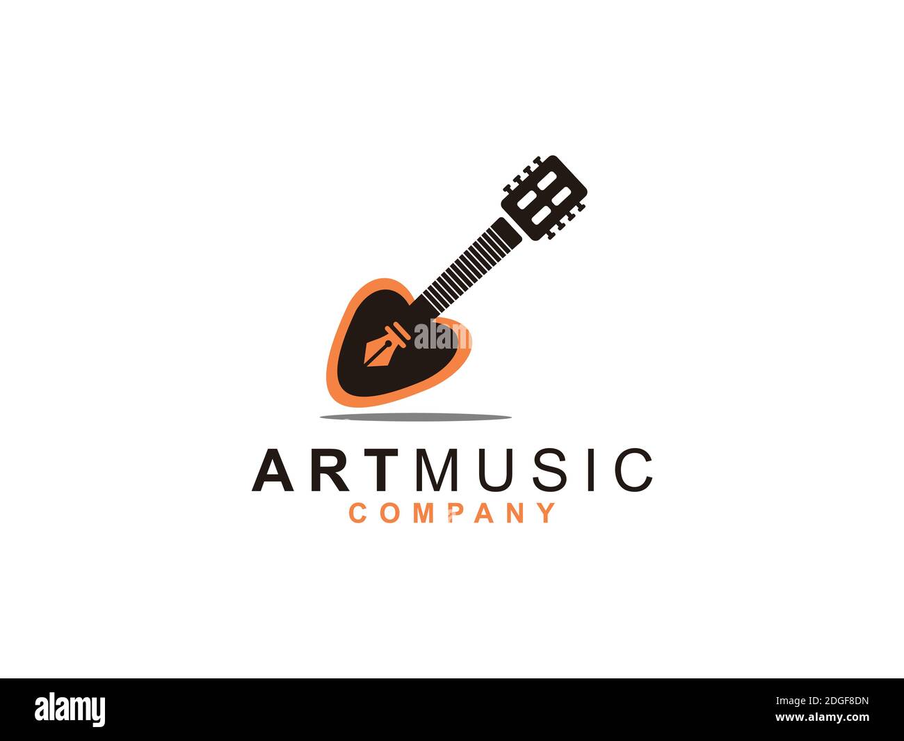 inspiration créative pour le design du stylo et du logo de la guitare Illustration de Vecteur
