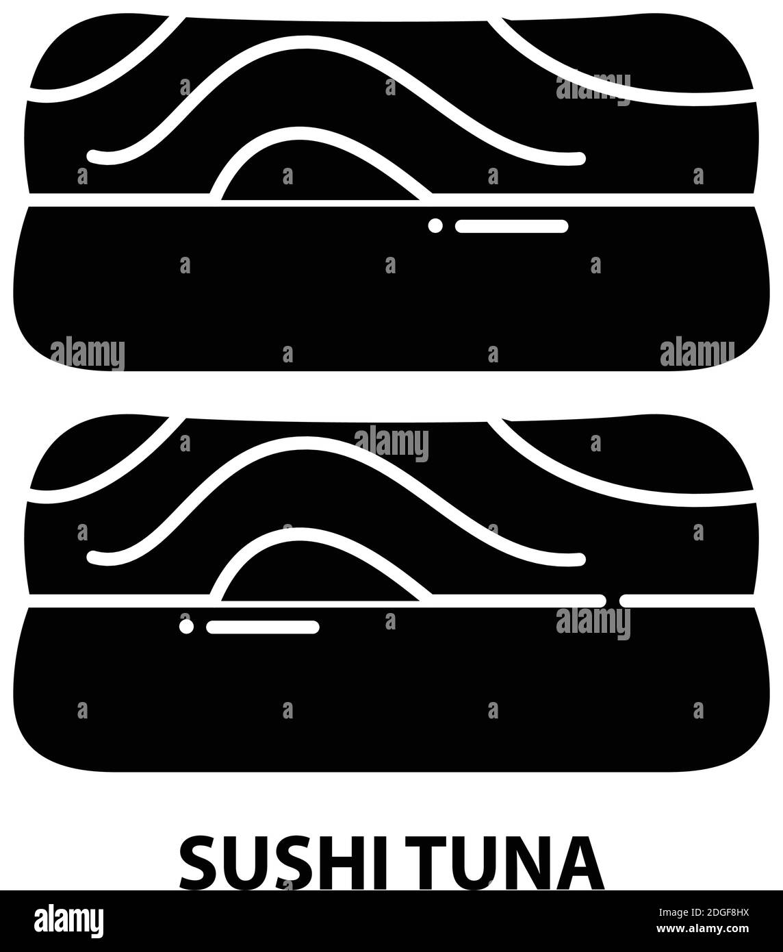 icône de thon sushi, signe vectoriel noir avec traits modifiables, illustration du concept Illustration de Vecteur