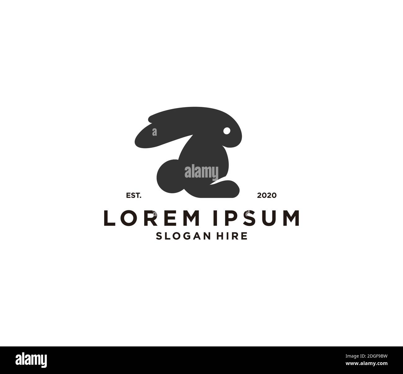 silhouette vectorielle avec logo lapin Illustration de Vecteur