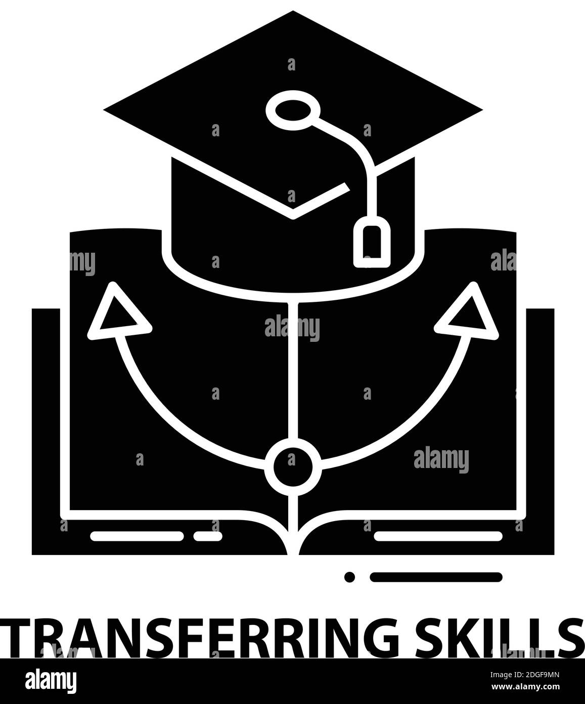 icône de transfert de compétences, signe vectoriel noir avec traits modifiables, illustration de concept Illustration de Vecteur
