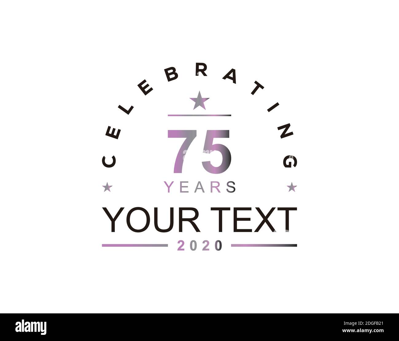 Anniversaire 75e Anniversaire Marque De L Entreprise Design Logo Design Pour Banner Fond Image Vectorielle Stock Alamy
