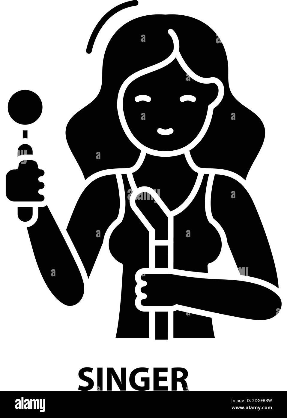 icône du signe singer, signe vectoriel noir avec traits modifiables, illustration de concept Illustration de Vecteur